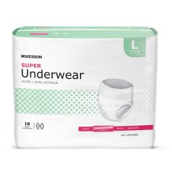 Absorbent Underwear McKesson Pull On with Tear Away Seams Adult Large Unisex Disposable Moderate Absorbency