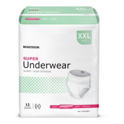 Absorbent Underwear McKesson Pull On with Tear Away Seams Adult 2X-Large Unisex Disposable Moderate Absorbency