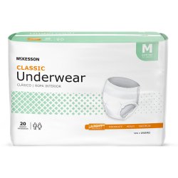 Absorbent Underwear McKesson Classic Pull On with Tear Away Seams Adult Medium Unisex Disposable Light Absorbency
