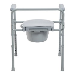 3-in-1 Commode Chair McKesson Fixed Arms Steel Frame Back Bar 13-1/2 Inch Seat Width 350 lbs. Weight Capacity - Image 4