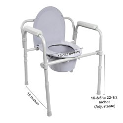 3-in-1 Commode Chair McKesson Fixed Arms Steel Frame Back Bar 13-1/2 Inch Seat Width 350 lbs. Weight Capacity - Image 2