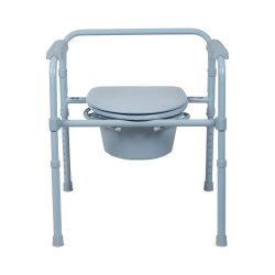 3-in-1 Commode Chair McKesson Fixed Arms Steel Frame Back Bar 13-1/2 Inch Seat Width 350 lbs. Weight Capacity - Image 5
