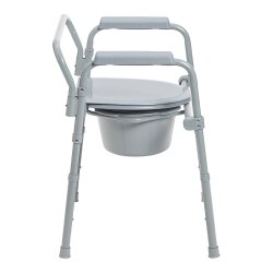3-in-1 Commode Chair McKesson Fixed Arms Steel Frame Back Bar 13-1/2 Inch Seat Width 350 lbs. Weight Capacity - Image 3