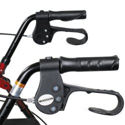 4 Wheel Rollator McKesson Red Adjustable Height / Folding Aluminum Frame - Image 4