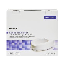 Raised Toilet Seat McKesson 4 Inch Height Standard / Elongated 400 lbs. Weight Capacity - Image 2