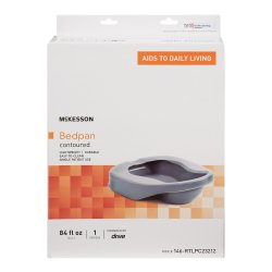Contoured Bedpan McKesson Unisex Gray 84 oz. / 2484 mL - Image 2