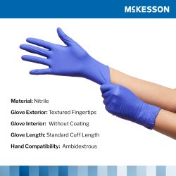Exam Glove McKesson ConfidermĀ® 3.0 Medium 100 per Box NonSterile Nitrile Standard Cuff Length Textured Fingertips Blue Chemo Tested / Fentanyl Tested - Image 3