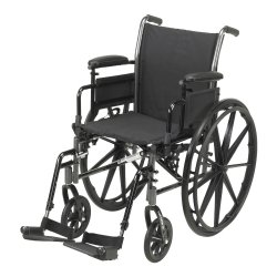 Lightweight Wheelchair McKesson Dual Axle Desk Length Arm Swing-Away Footrest Black Upholstery 18 Inch Seat Width Adult 300 lbs. Weight Capacity - Image 5