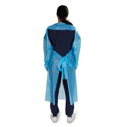 Protective Procedure Gown McKesson One Size Fits Most Blue NonSterile Not Rated Disposable - Image 2