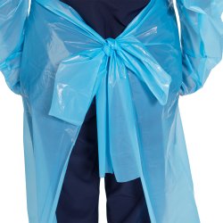 Protective Procedure Gown McKesson One Size Fits Most Blue NonSterile Not Rated Disposable - Image 4