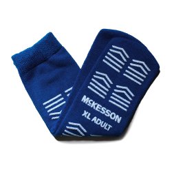 Slipper Socks McKesson Unisex Adult X-Large Single Tread Single Patient Use Royal Blue