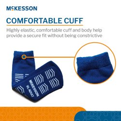 Slipper Socks McKesson Unisex Adult X-Large Single Tread Single Patient Use Royal Blue - Image 5