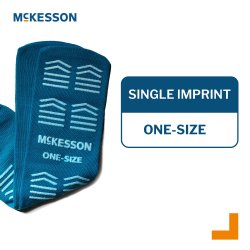 Slipper Socks McKesson Unisex Adult One Size Fits Most Single Tread Single Patient Use Teal - Image 3