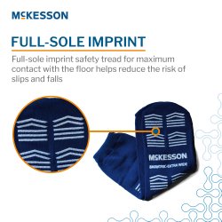 Slipper Socks McKesson Unisex Adult Bariatric / X-Wide Single Tread Single Patient Use Royal Blue - Image 4