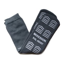 Slipper Socks McKesson Unisex Adult 2X-Large Double Tread Single Patient Use Gray