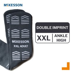 Slipper Socks McKesson Unisex Adult 2X-Large Double Tread Single Patient Use Gray - Image 2