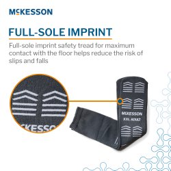 Slipper Socks McKesson Unisex Adult One Size Fits Most Single Tread Single Patient Use Teal - Image 4