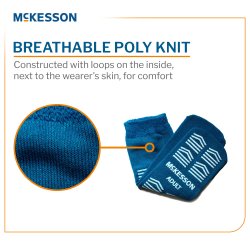 Slipper Socks McKesson Unisex Adult Large Single Tread Single Patient Use Teal - Image 5