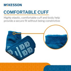 Slipper Socks McKesson Unisex Adult Large Single Tread Single Patient Use Teal - Image 2