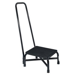 Step Stool with Handrail McKesson Bariatric 1 Step Powder Coated Steel Frame 9-1/4 Inch Step Height