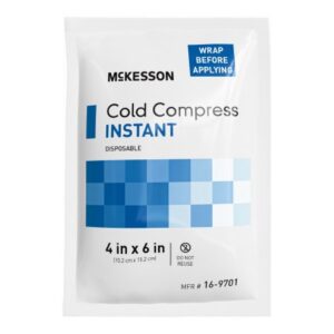 Instant Cold Pack McKesson General Purpose 4 X 6 Inch Plastic / Calcium Ammonium Nitrate / Water Disposable