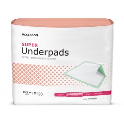 Disposable Underpad McKesson Super 30 X 30 Inch Fluff / Polymer Moderate Absorbency
