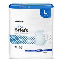 Incontinence Brief McKesson Ultra Adult Large Unisex Disposable Heavy Absorbency