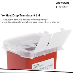 Sharps Container McKesson PreventĀ® Red Base 6-1/4 H X 4-1/4 W X 4-1/4 D Inch Vertical Entry 0.25 Gallon - Image 3