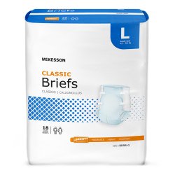 Incontinence Brief McKesson Classic Adult Large Unisex Disposable Light Absorbency