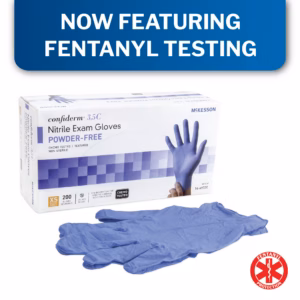 Exam Glove McKesson Confiderm® 3.5C X-Small 200 per Box NonSterile Nitrile Standard Cuff Length Textured Fingertips Blue Chemo Tested